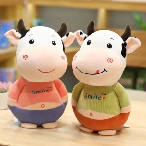 High Quality Cute Cartoon Cows Soft Plush Stuffed Animal Cow Toy
