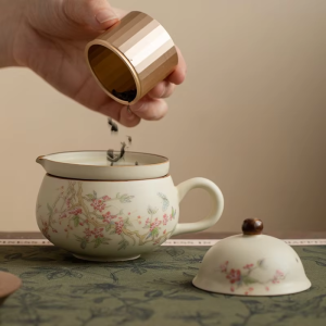 Hot Sale Portable Ceramic Metal Tea Set Portable Tea Cup Water Separation Tea Setting for Office Outdoor Camping