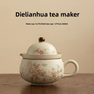 Hot Sale Portable Ceramic Metal Tea Set Portable Tea Cup Water Separation Tea Setting for Office Outdoor Camping