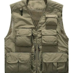 Multi-pockets Hiking Work Photography Golf Vest Man's Fish Vest Waterproof Breathable Waistcoat Cargo Vest Men