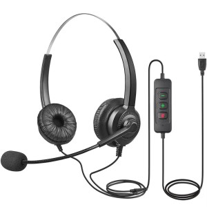 Telephone Headset Noise Cancelling Call Centre PC Computer Headset for Online Meetings Kids Learning Telephone Headset