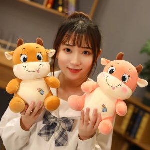 25cm New Cute Animal Cartoon Cows Stuffed Plush Toy Kawaii Cattle Soft Toy Christmas Gift