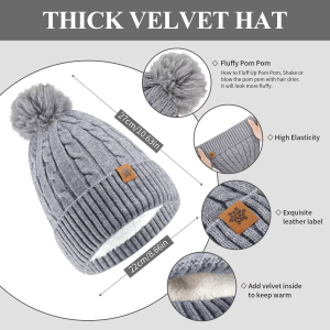 OEM Xichen W3 Women's Winter Viscose/Polyester Opera Length Casual Gloves Mittens Set Double Layer Thick Scarf Plain Style