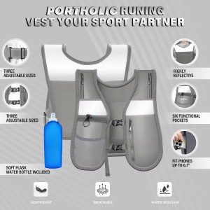 OEM Lightweight Breathable Neoprene Hydration Vest Reflective Adjustable Portable Water Bottle Custom logo