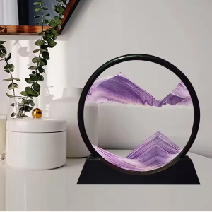 ET New Design 3d Hourglass Office Home Decoration Desktop New Ornaments Colorful Moving Sand Art Hourglass Modern Style