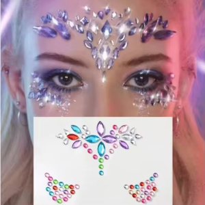 3D Rhinestone Face Tattoo Stickers for Festival Glitter Makeup Jewelry Sticker on Face Crystals Gem Jewels Diamonds Decoration