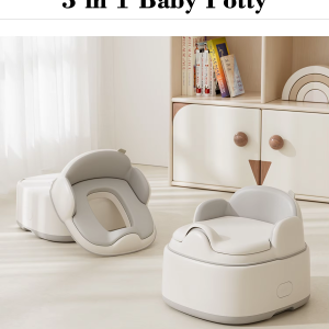 3-in-1 Toddler Potty Training Seat - Potty Chair, Step Stool Toilet Trainer Supports Babies Independent Toilet Learning