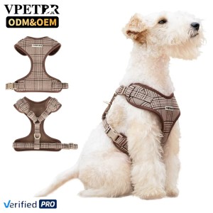 Luxury Simple Dog Harness Vest Collar Set No Pull Adjustable for Small Medium Large Pets Reflective Oxford Solid Pattern Sport