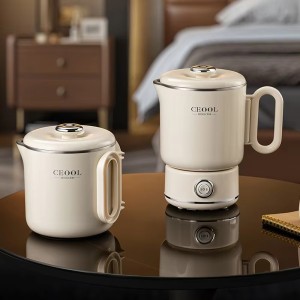 Travel Portable Small Electric Kettle Stainless Steel for Boiling Water Mini Cooking Pot Folding Tea Kettle Office and Home Use