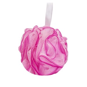 Large Oval Bath Shower Loofah Sponge Pouf Simple Style Body Wash Scrubber with Mesh Rubbing Towel and Foaming Wash Bath Ball