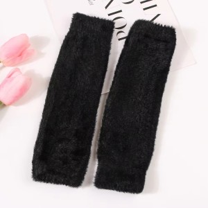 Plush Fleece Fingerless Gloves Mittens Winter Knitted Arm Warmers for Unisex Daily Casual Outdoor Touchscreen Cold-Resistant