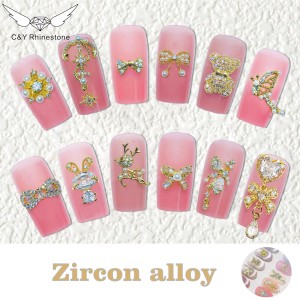 CY Nail Art Designer 3d Jewelry Alloy Zircon Fingernail Luxury Accessories Planet Nails Charms