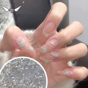 CY Aurora Mini Nail Stone Zircon Plated Bottom Charm Sparkling Shaped Luxury Rhinestones Jewelry Decorations